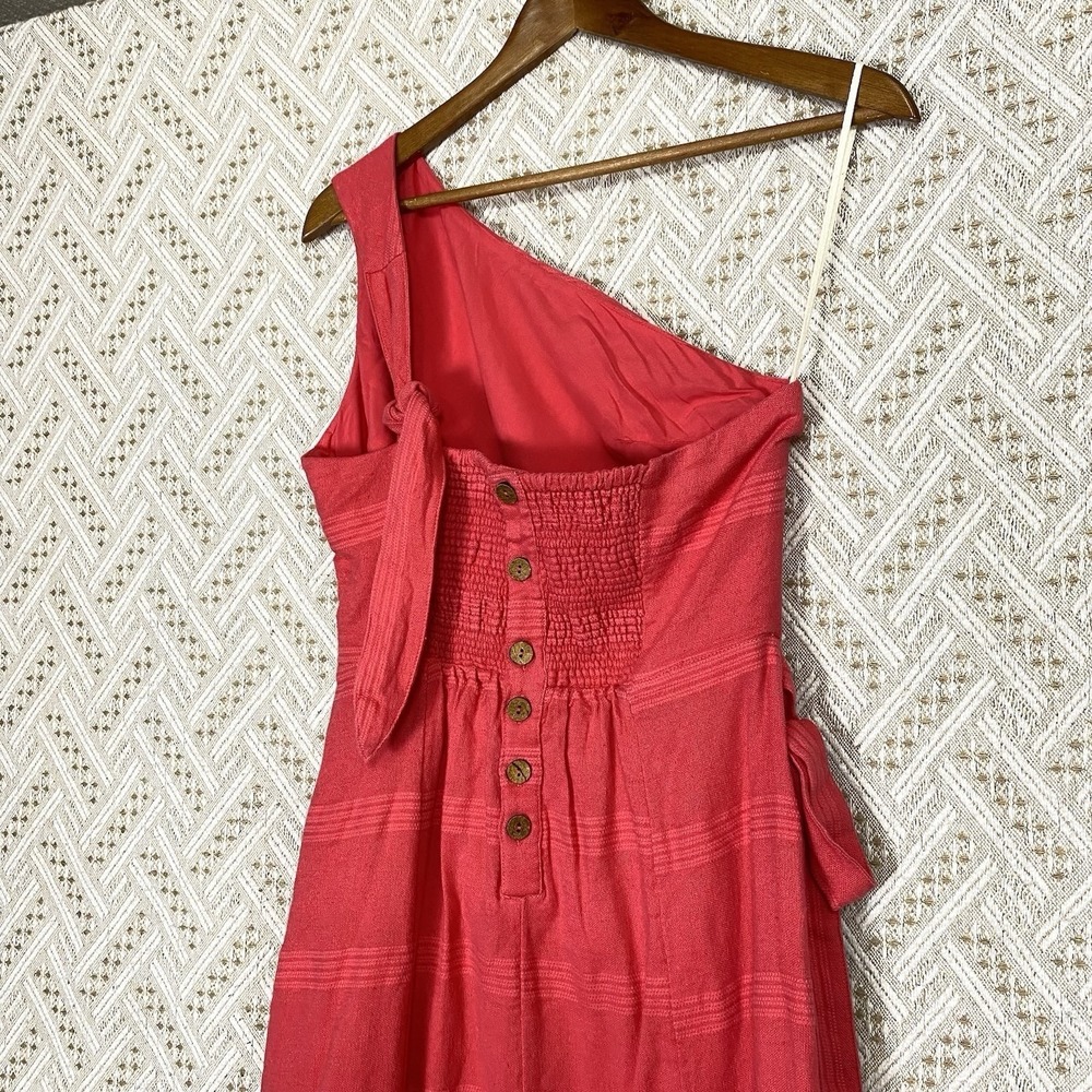 NWT Free People Midi Wrap Dress Womens Large Pink Tie Boho Resort Beach Vacation - Picture 5 of 8